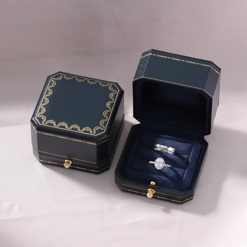 Par de anillos de boca viva de simulación de boda, un par de anillos de diamantes falsos de quilates de huevo de paloma ovalado, accesorios para ceremonia de boda