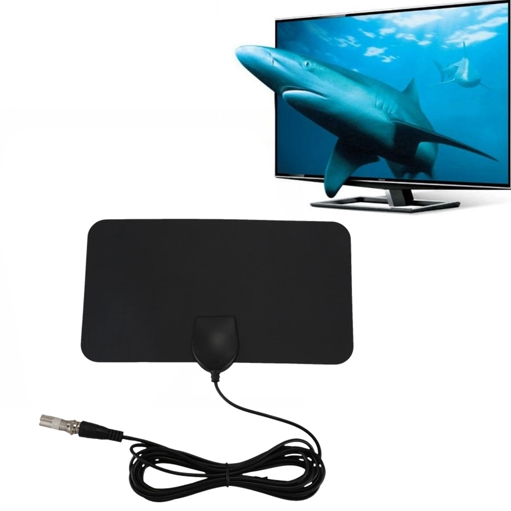 Flat HD Digital Indoor Zoom TV Antenna HDTV 50 Mile Range TVFox VHF UHF DVB