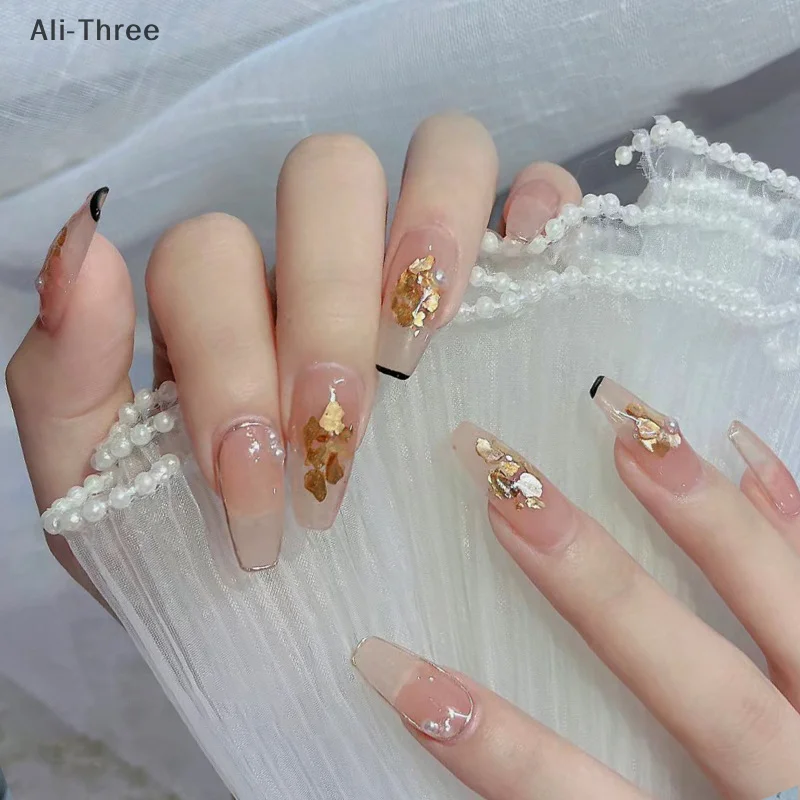 6 uds hoja de Metal lentejuelas para uñas accesorios de manicura para decoración de uñas artículos decorativos fragmentos de lámina dorada y lámina plateada Gol ultrafino