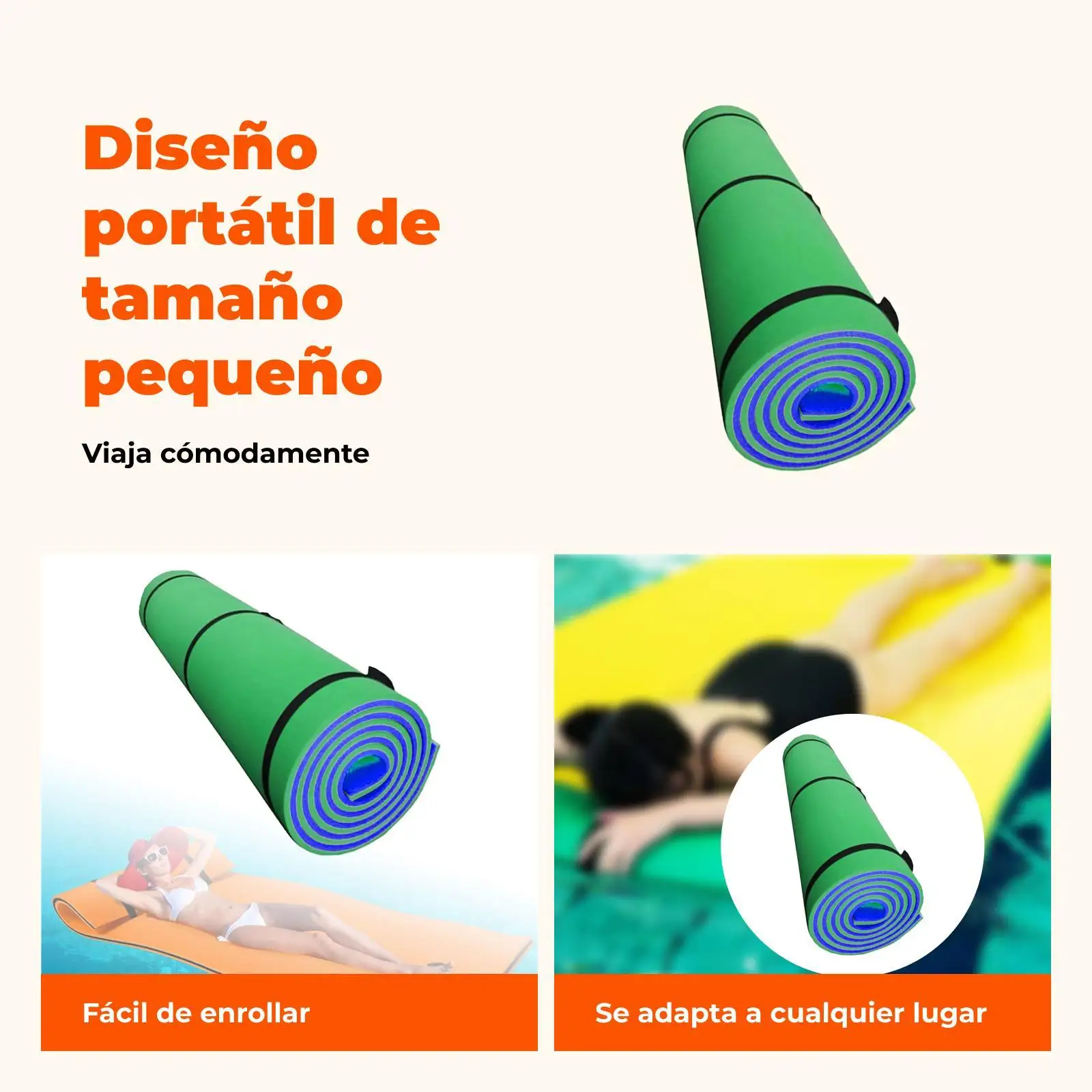 Summer Floating Pool Mattress XPE Water Float Pad Outdoor Lounger Blanket for Lake Beach Family Party