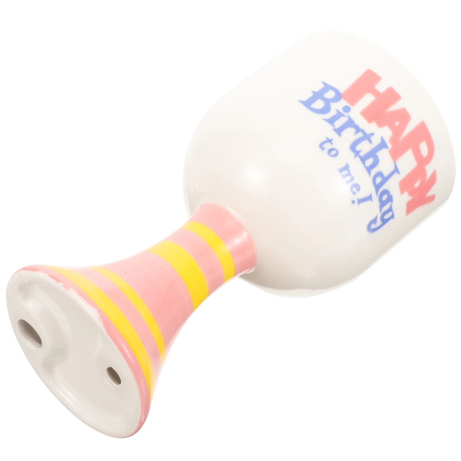 

Happy Birthday Ceramic Footed Cup Elegant Smooth Surface Drinking Mug Birthday Party Gift for Friends Footed Mug