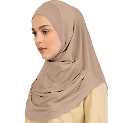 2/Pcs Crystal Hemp Wrinkle Hijab Instant Hijab Muslim Innerscarf For Woman Under Cap Hat Lady Solid Soft Headscarf Modal Jersey