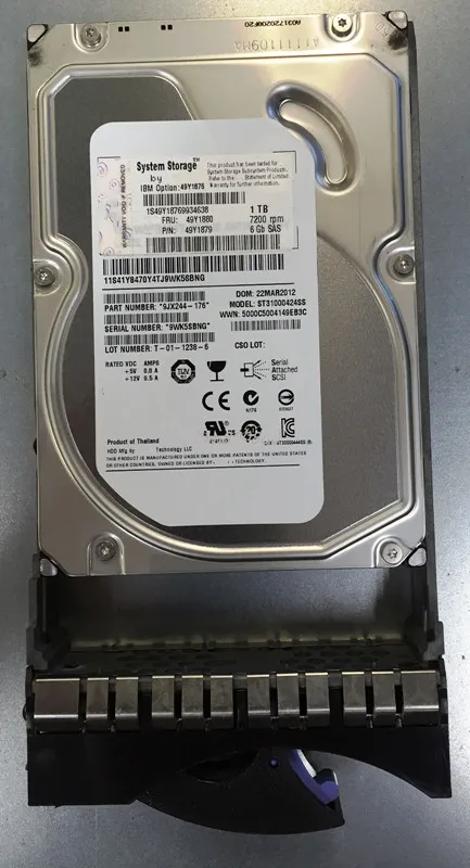 

1TB 3.5 7.2K 6GB NL SAS HDD Hard Disk Drive 49Y1880 49Y1876 49Y1879 HDD