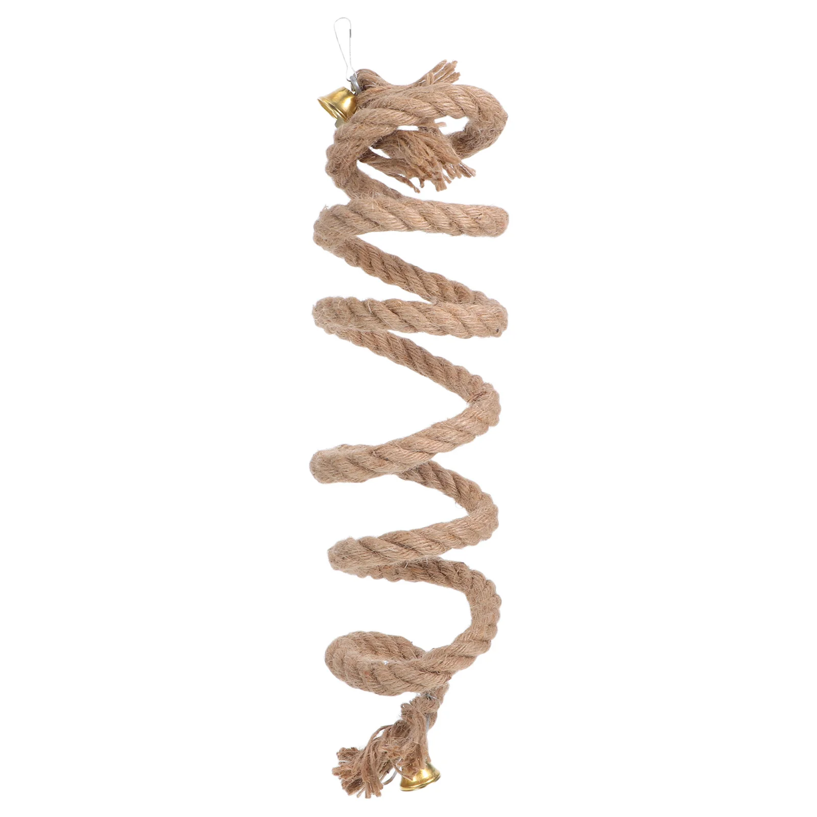 

Climbing Rope Parrot Use Premium Fiber Strong Non Wear Spiral Shape Bell Feature Supports Bird Foot Health and Muscle Exercise