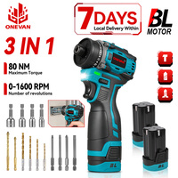 ONEVAN 3 In1 450W Brushless Electric Screwdriver Cordless Handheld Multifunctional Drilling Household Repair Tool With Battery