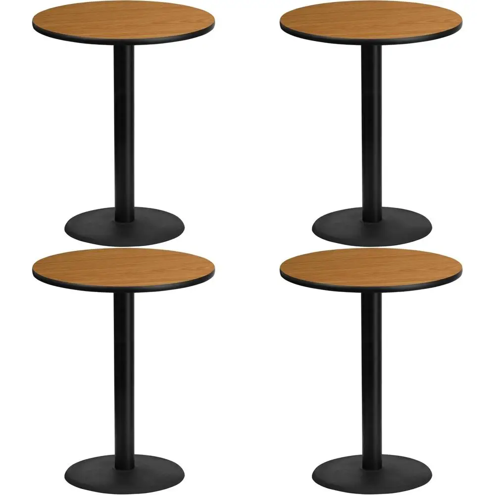 

Круглая столешница Stiles из натурального ламината диаметром 36 дюймов с круглым основанием стола для бара высотой 24 дюйма.