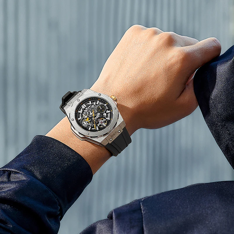 Reloj WM, reloj chino Kung Fu, reloj mecánico completamente automático, reloj de negocios a la moda, reloj Welly Merck WM128M