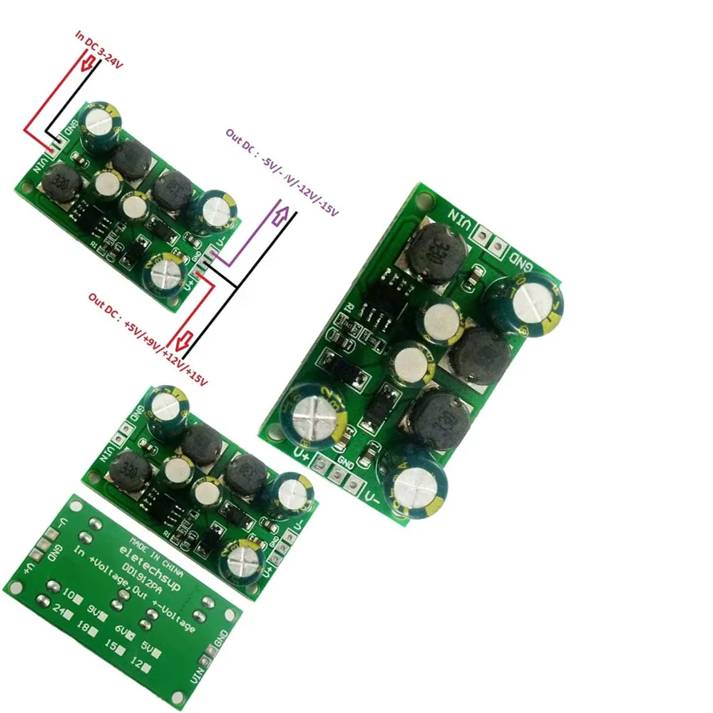 

Boost-Buck Power Supply Module DC-DC Voltage Converter Positive Negative Voltage Dual Output 3-24V to ±5V ±9V ±12V ±15V Module