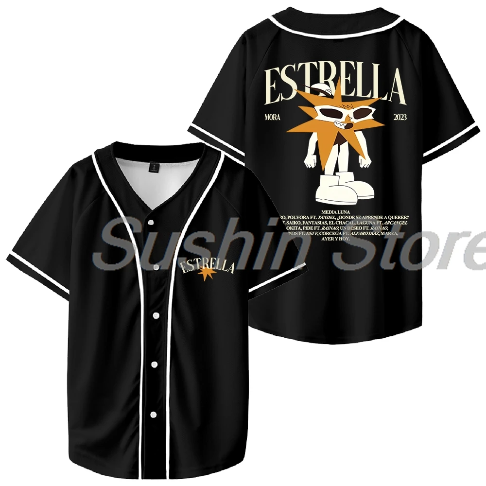 

Mora Estrella Merch Baseball Jersey Tops Short Sleeve Shirts Men Women Streetwear Tee Fashion Clothes