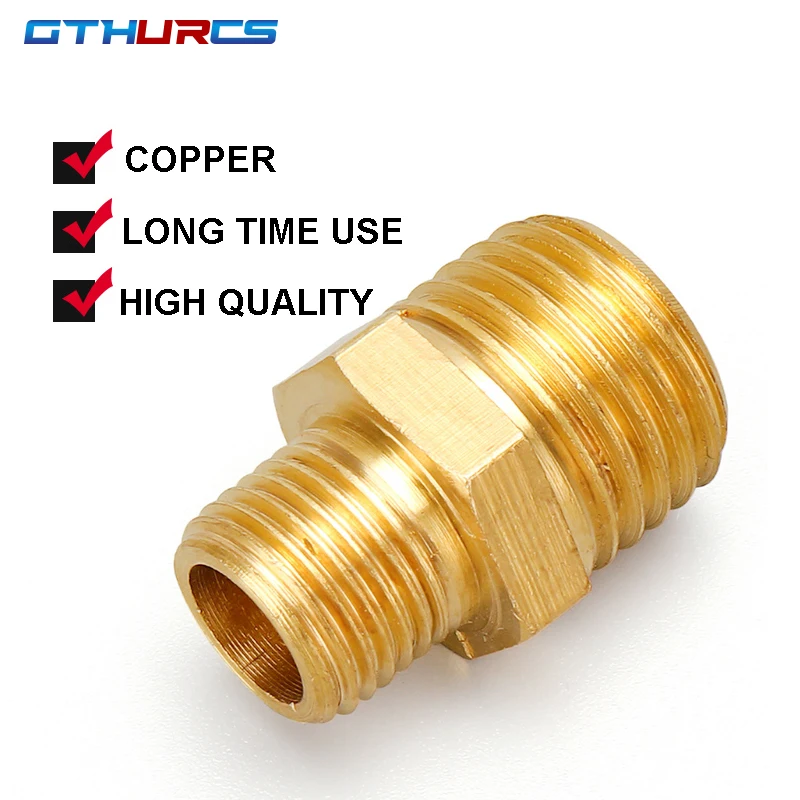 Brass Pipe Hex Nipple Fittings Quick Coupler Adapter 1/8 1/4 3/8 1/2 3/4 1 BSP Male to Males Thread Water Oil Gas Connectors
