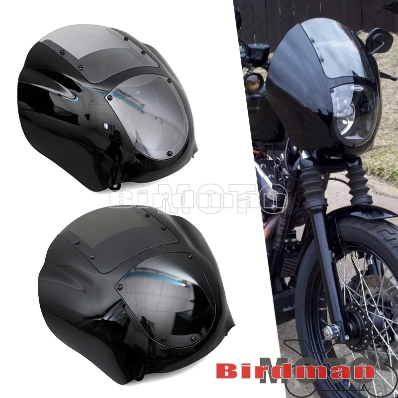 Detachable Quarter Fairing Windshield For Harley Sportster 883 1200 1988-2021 XL Dyna 1995-2017 Softail 2018-2021 FXBB FXLR FXST