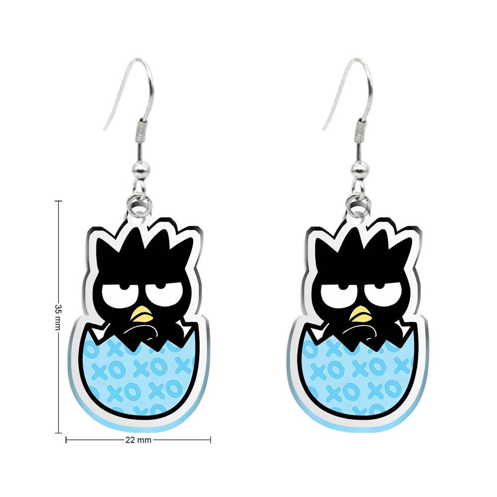 Kawaii Sanrio Hello Kitty Melody Kuromi Transparent Earring Hook Cute Pendant Earrings Girl Jewelry Accessories Kids Party Gift