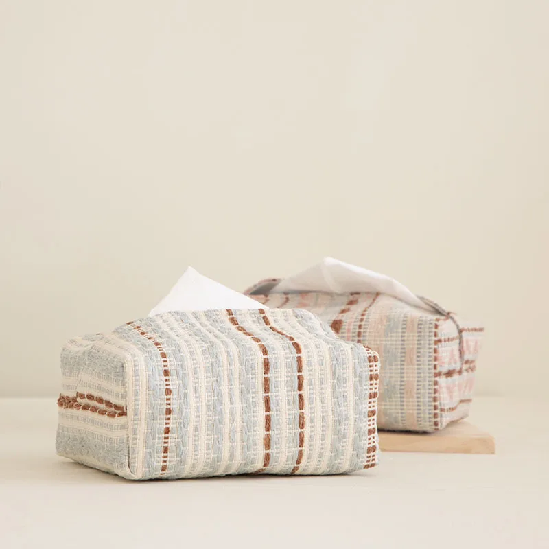 Textured tissue box pull-out tissue box tissue cover living room fabric tissue bag, Instagrammable storage, Nordic-style fabric