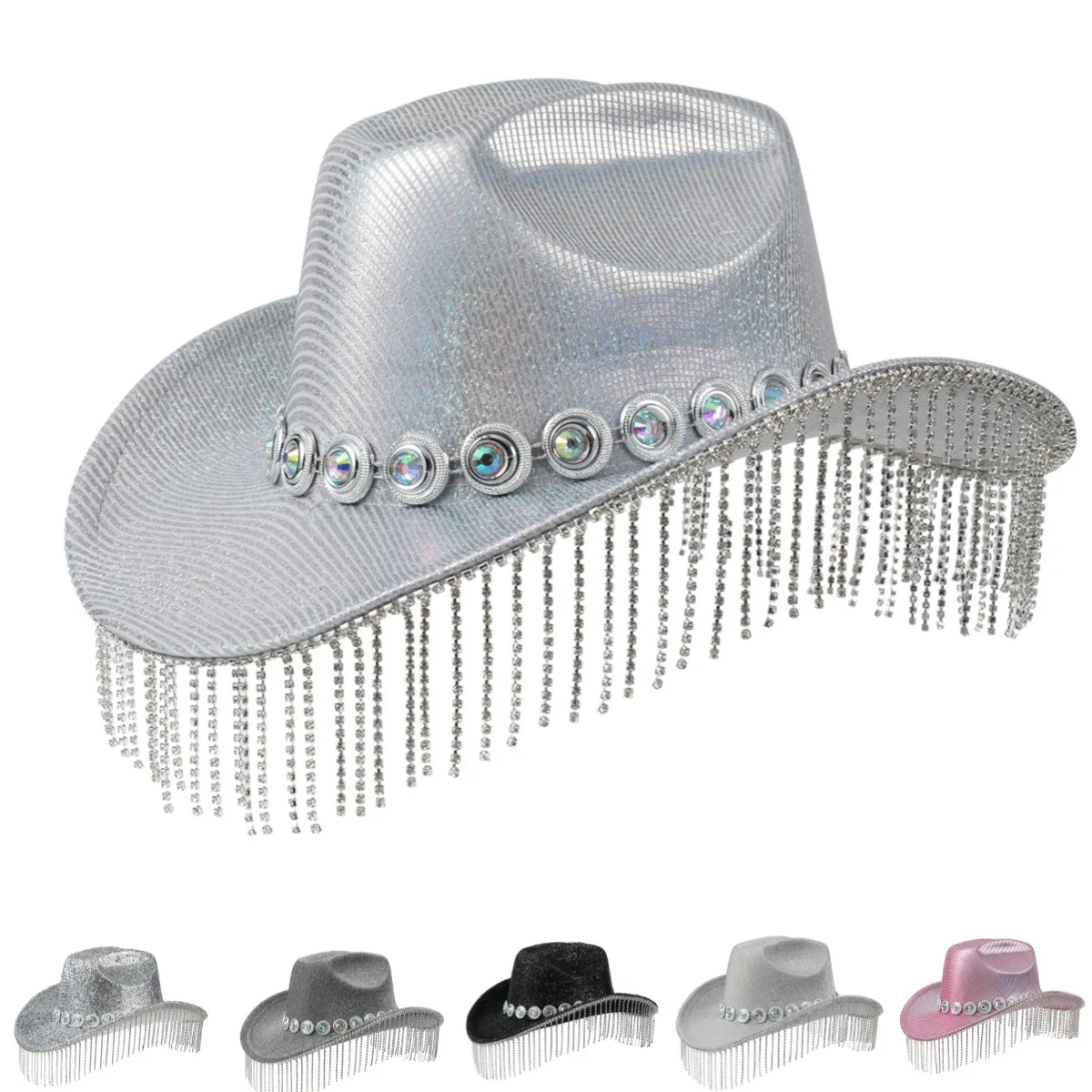 

Джазовый цилиндр, фестивальная вечеринка, музыкальный фестиваль со стразами, ковбойская шляпа в стиле вестерн, расшитая блестками, лазерная вечерние декоративная шляпа