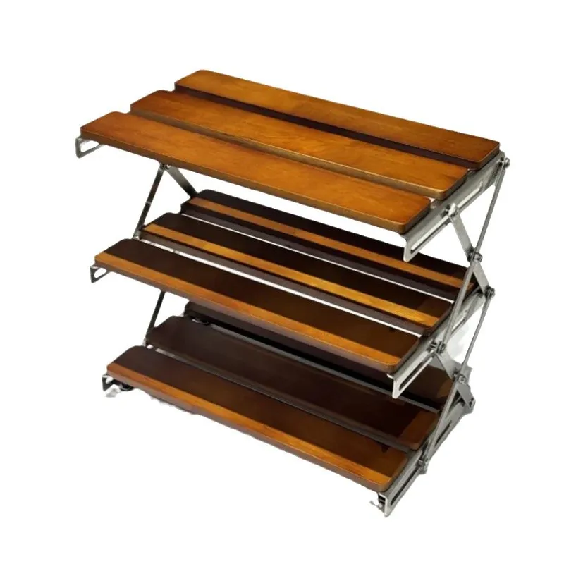 Medieval style desktop rack Foldable water cup storage rack Multi-layer installation-free desktop cosmetic storage rack