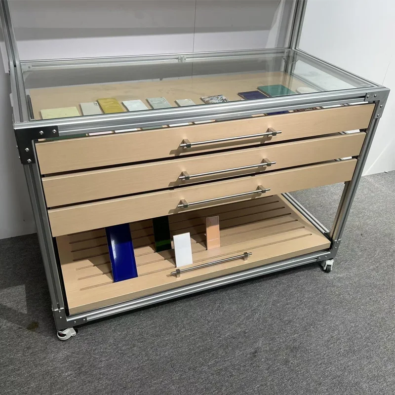 Material cabinet, simple and modern aluminum profile marine panel floor rack, household storage cabinet