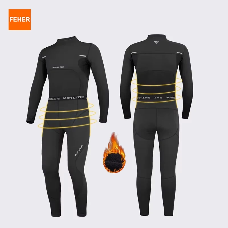 

FEHER Winter Motorcycle Thermal Underwear Set Man MQZ Series Keep Warm Base Layer Quick-drying for Winter Moto Riding and Hiking