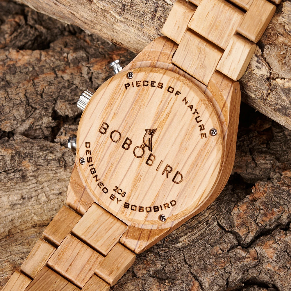 Personalized LOGO Wood Watch for Men Engraved Mens Quartz Wristwatch Groomsmen Chronograph Watch Anniversary Gift for Him