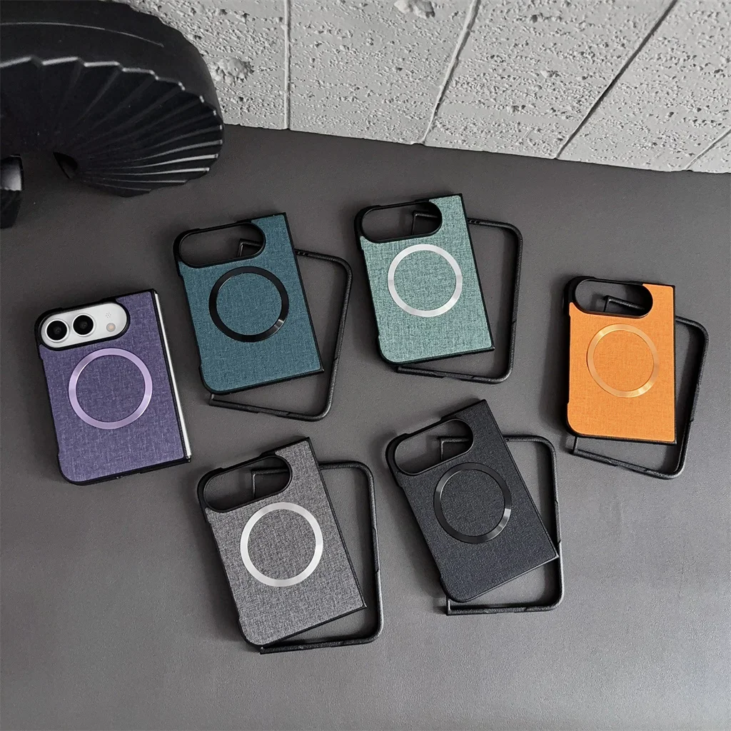 Cloth Pattern for Magsafe Magnetic Phone Case for Apple IPhone Ultra 18 Fold Wireless Charge Protective Shockproof Hard Cover