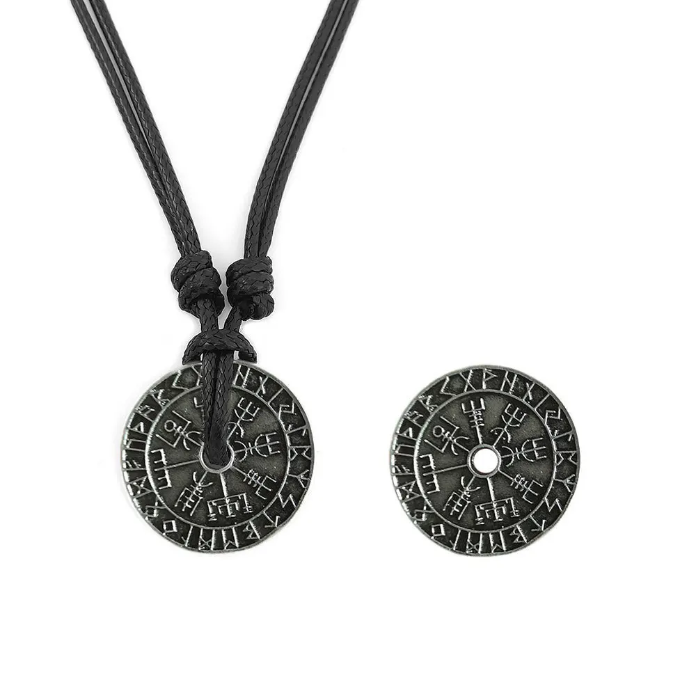 Cross-border Nordic Viking Hollow Rune Pendant Necklace Viking Ethnic Style Charm Pendant