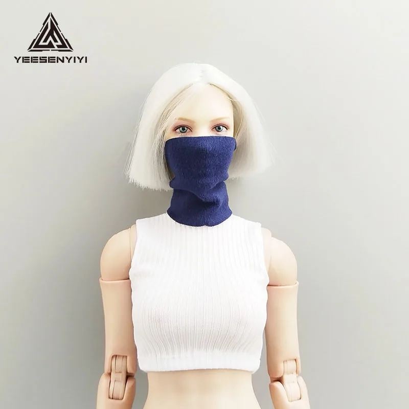 Masque facial de soldat féminin à la mode, couleur unie, accessoires de vêtements Non tachés, modèle pour figurine d'action de 12 pouces, jouets corporels, 1/6 ﻿