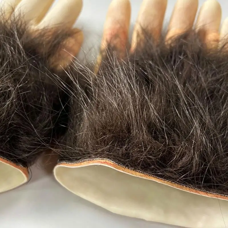 aderecos-mao-pelucia-marrom-com-formato-garra-latex-e-unhas-vermelhas-pontiagudas-par-luvas-fantasia-para