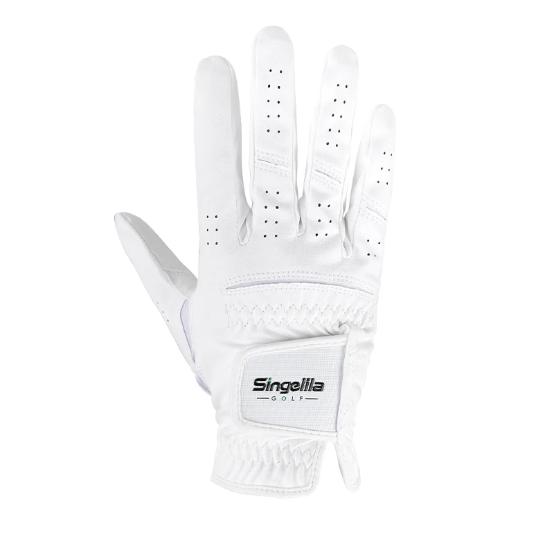 Singelila Golf Gloves Men\'s Gloves Left/Right Hand Soft White Dark Grey Swing Training Granules Breathable Namib Gloves