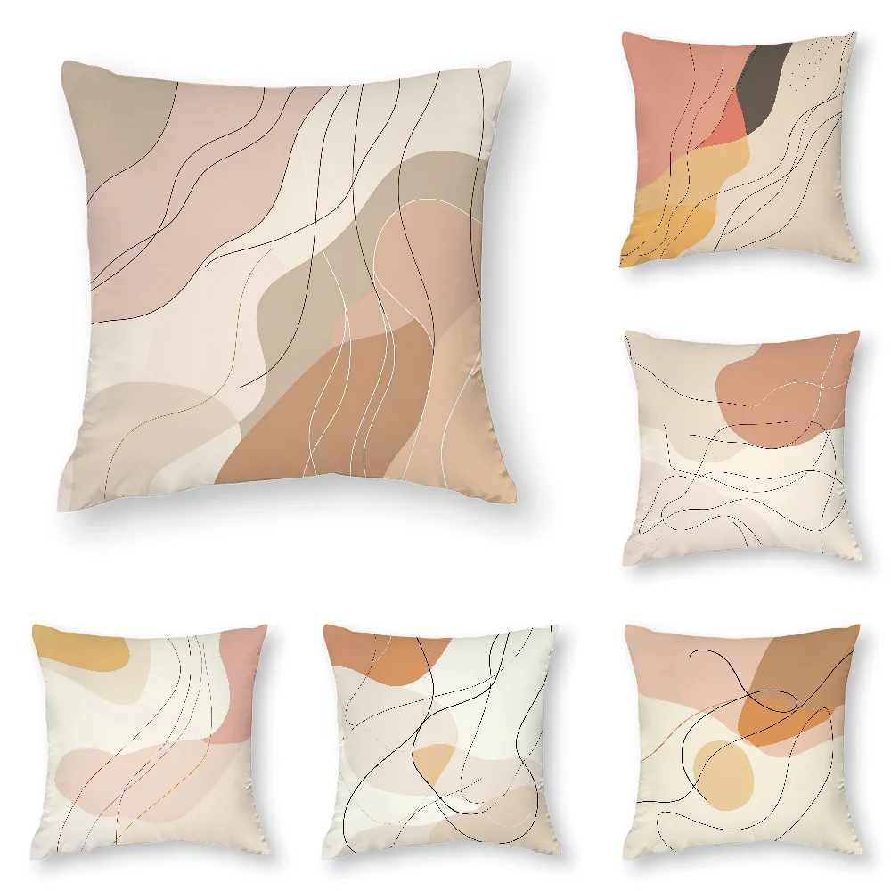 

Nordic Curve Lines Art Pillow Case 3D Print Polyester Fiber 45*45 cm Home Sofa Throw Pillow Cover Decoration Festival Gift