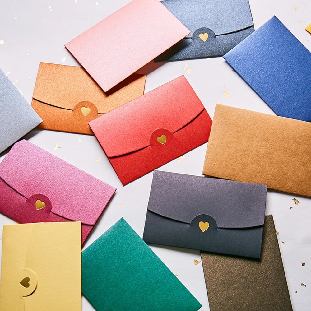

Stationary Gift Envelope For Letter Pearlescent Paper 10.5*7CM Paper Envelopes Greeting Card Mini Envelopes Name Card