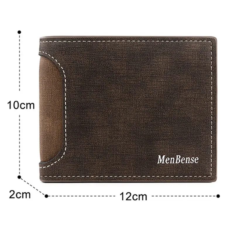 New Men Wallets Short Slim Card Holder Name Engraved Male Purses Coin Pocket High Quality PU Leather Short Frosted Men's Wallet