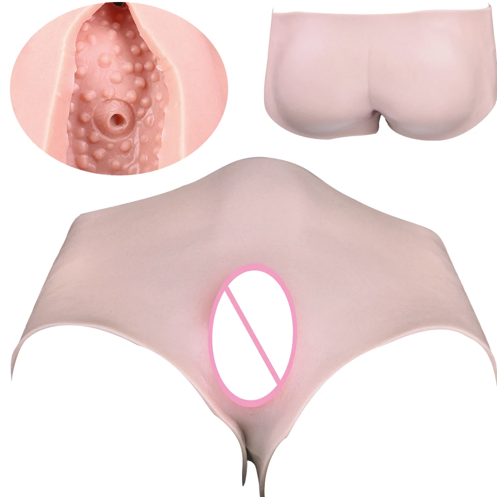 Pantalones bóxer de silicona con vagina insertable para ocultar el pene masculino, para hombres, travestis, transgénero, juguetes sexuales para adultos.