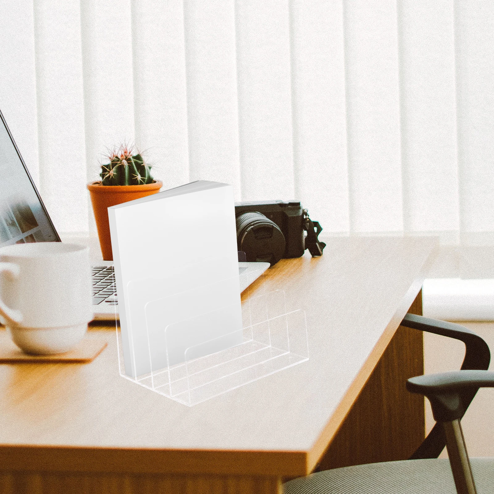

Bookends Books and Documents Shelf Magazine Display Stand Acrylic Holder Transparent Office