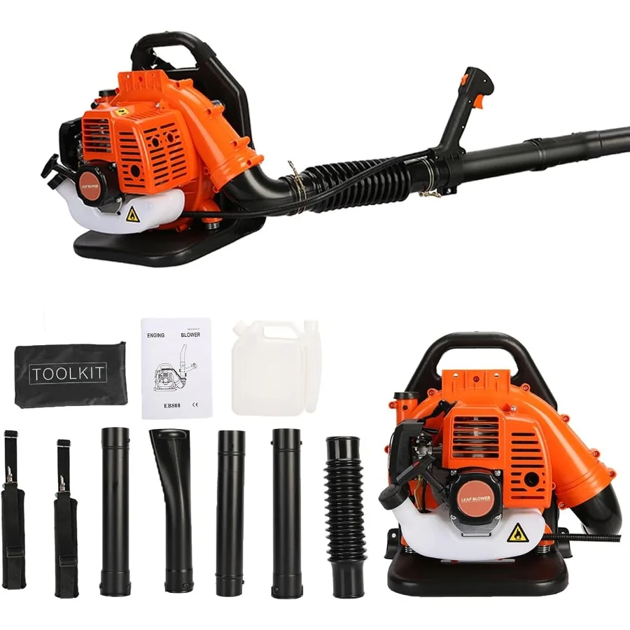 حقيبة الظهر تعمل بالغاز منفاخ أوراق الشجر 52CC 550CFM 2-السكتة الدماغية العشب منفاخ تبريد الهواء البنزين على ظهره منفاخ العشب مع شركة الهواء