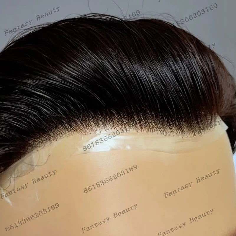 

Парики из натуральных волос Black Man Remy, сменные натуральные волосы, коричневые, серые, необнаружимые, 0,06 мм, Vloop, основа для кожи, мужской парик