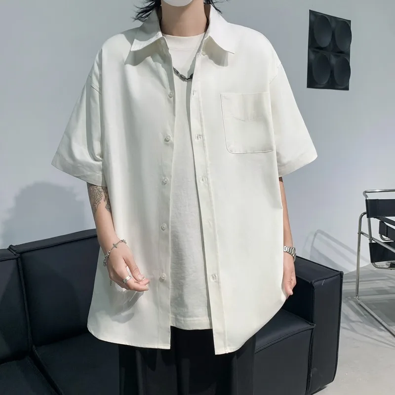 Shirt Men's Short Sleeved Korean Version Trendy, Artistic, Handsome, Versatile Summer 2024 New Instagram Jacket