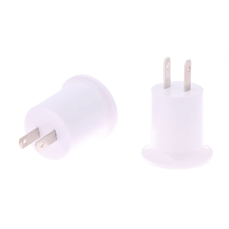 1Pc America European Plug E27 Lamp LED Bulbs Base E27 To EU US Plug Lamp Holder Converter Socket Adapter White Light Socket