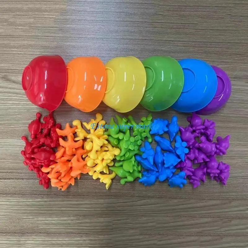 090b Criança treinamento fino habilidades treinamento matemática tigela brinquedos cor cor para crianças