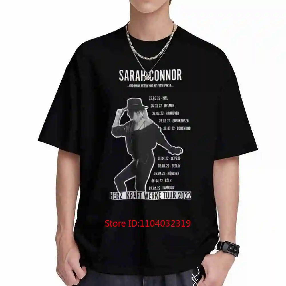 Sarah Connor Heart Power Works Tour 2022 Short Sleeve Tee 100% Cotton T-Shirt
