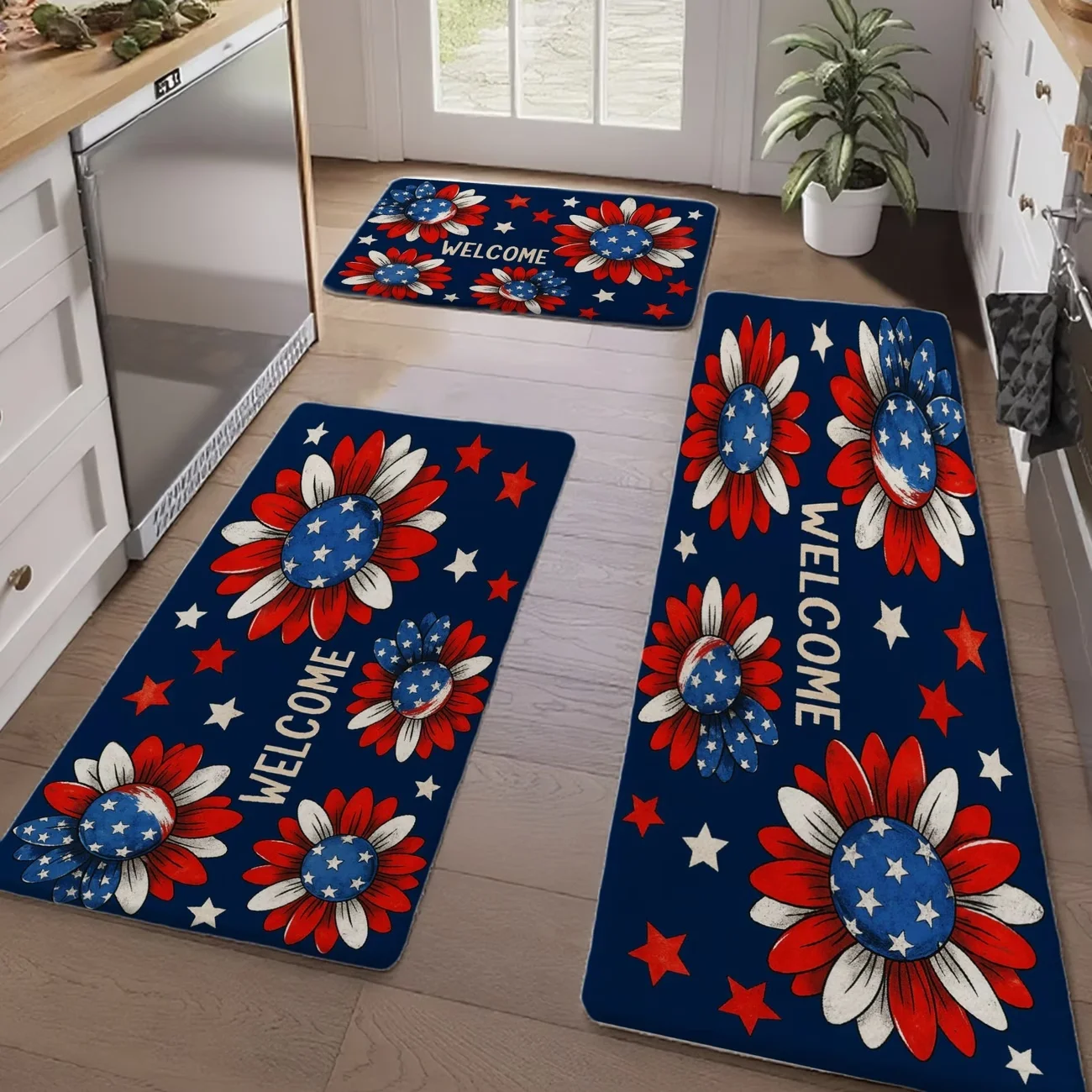 Independence Day of the United States Themed Welcome Mat for The Kitchen Or Bathroom, Adds a Festive Touch to Your Home Decor