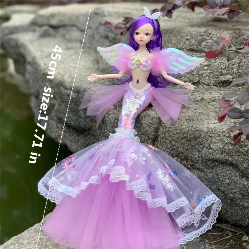 Creative Colorful Mermaid Doll Rainbow Princess Toy New Children's Pretend Play House Dress Up Toy Birthday Gift For Girls