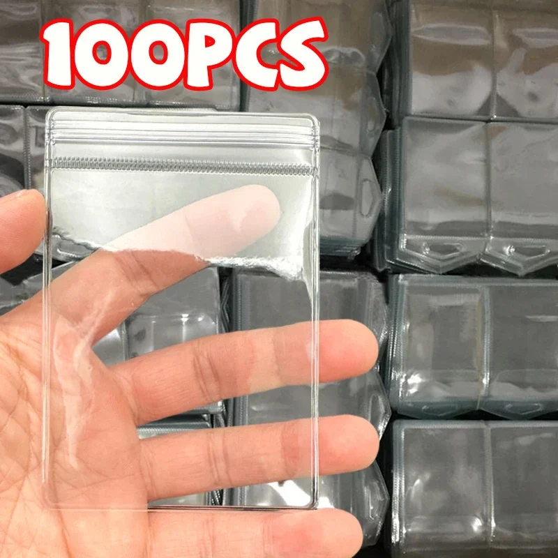 10/100 pces engrossar sacos de pacote de jóias de pvc transparente anti-oxidação organizador exibição embalagem armazenamento auto selagem malotes