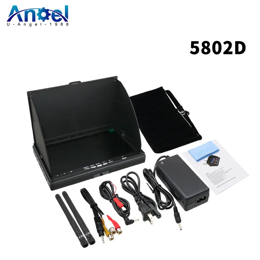 

LCD5802D LCD5802S 5802 5.8G 40CH 7 Inch Raceband FPV Monitor 800x480 With DVR Build-in Battery Video Screen For FPV Multicopte