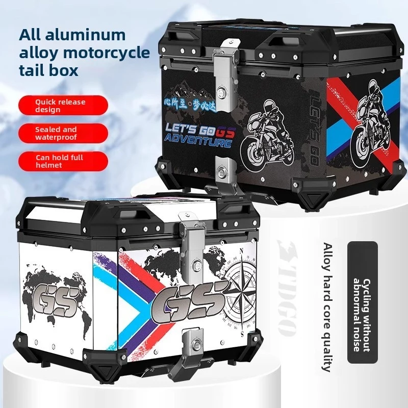 

Motorcycle aluminum alloy tail box, special trunk for electric vehicles, large-capacity battery bike rear trunk, quick-release d