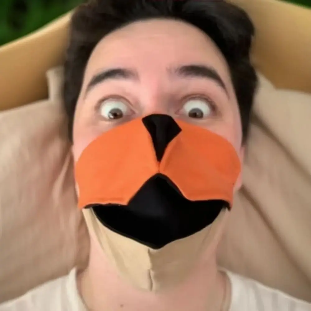 المنقولة قناع الحيوان تنفس مريحة الطيور منقار واقي الوجه الطيور/الذئب/الكلاب/منقار البط القطن الحيوان الفم قناع فستان احتفالي