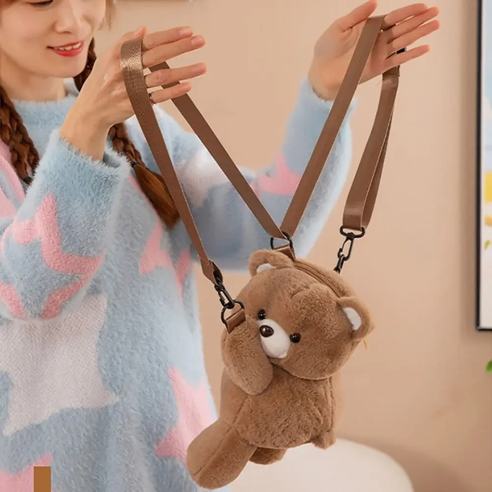 Sac à bandoulière ours en peluche créatif en coton PP, sac à dos de grande capacité, sac à bandoulière, cadeau pour dame