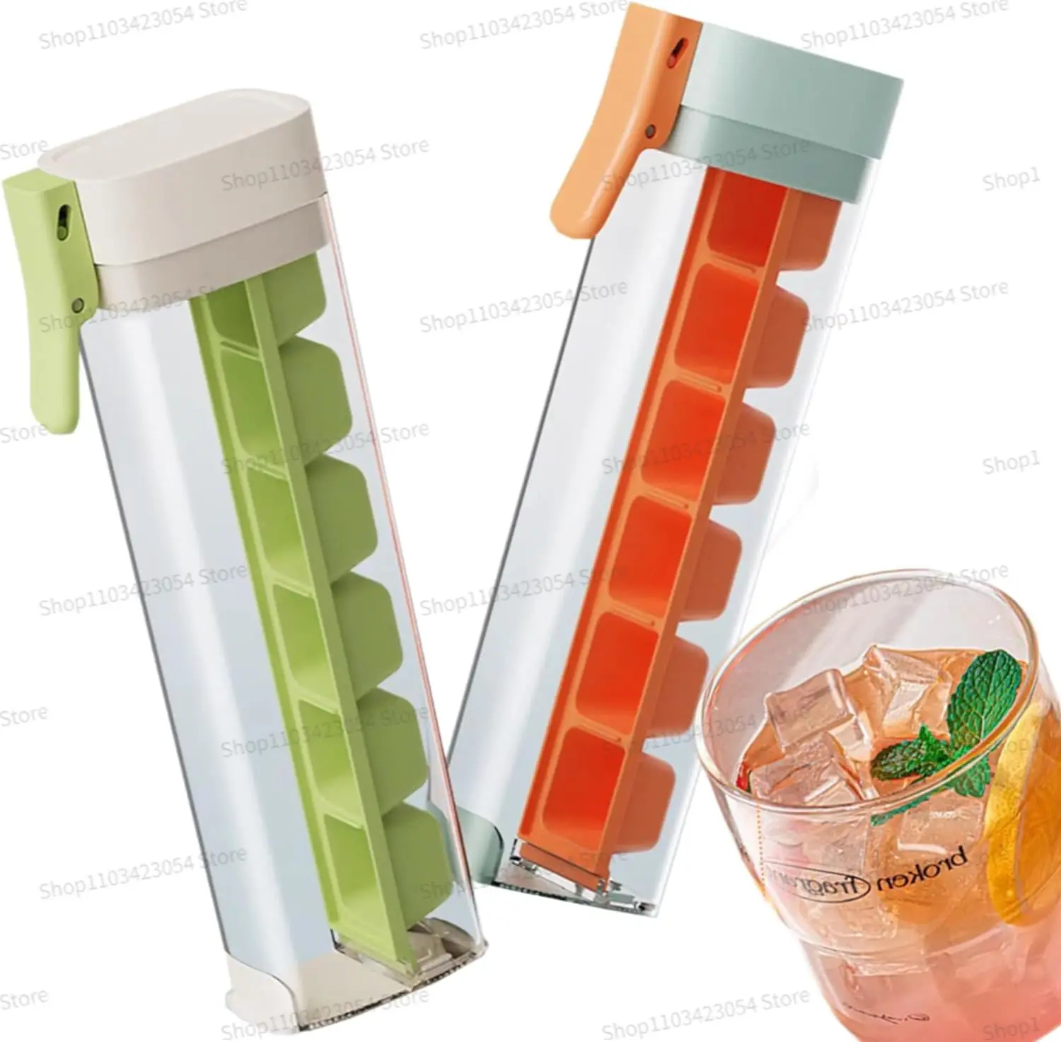 

2024 Ice Trays For Freezer 6 Compartment Press Type Ice Cube Molds Square With Bins Treezer Ice Trays With Lids