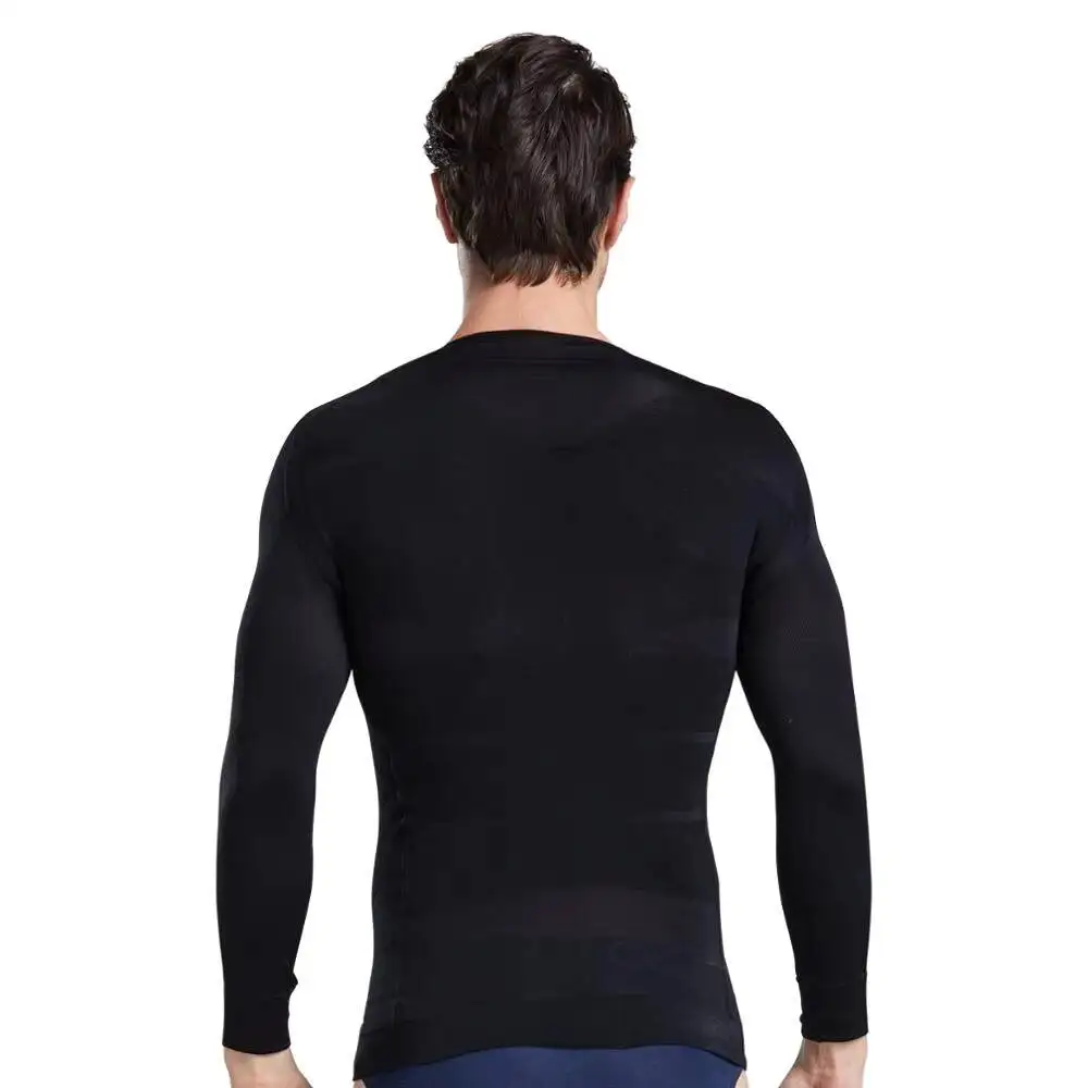Men's Lightweight Long Sleeve Shapewear Top Slimming Tummy Control Compression Shirt Breathable for Fall Winter Wholesale
