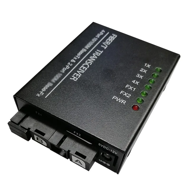 Imagem -05 - Conversor de Fibra Gigabit Base -tx sc Fiber fx Mais 4port Rj45 10 m 100 m 1000m a b Fiber Media Converter 1pc