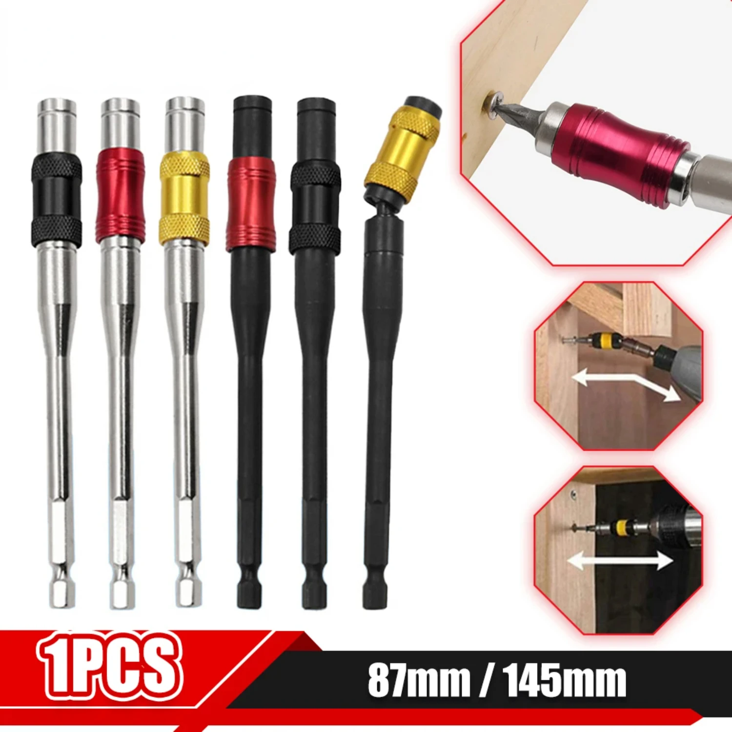 Efficient and durable hex screwdriver bits for quick and precise drilling | Handy, versatile drill bit extension rod for easy an