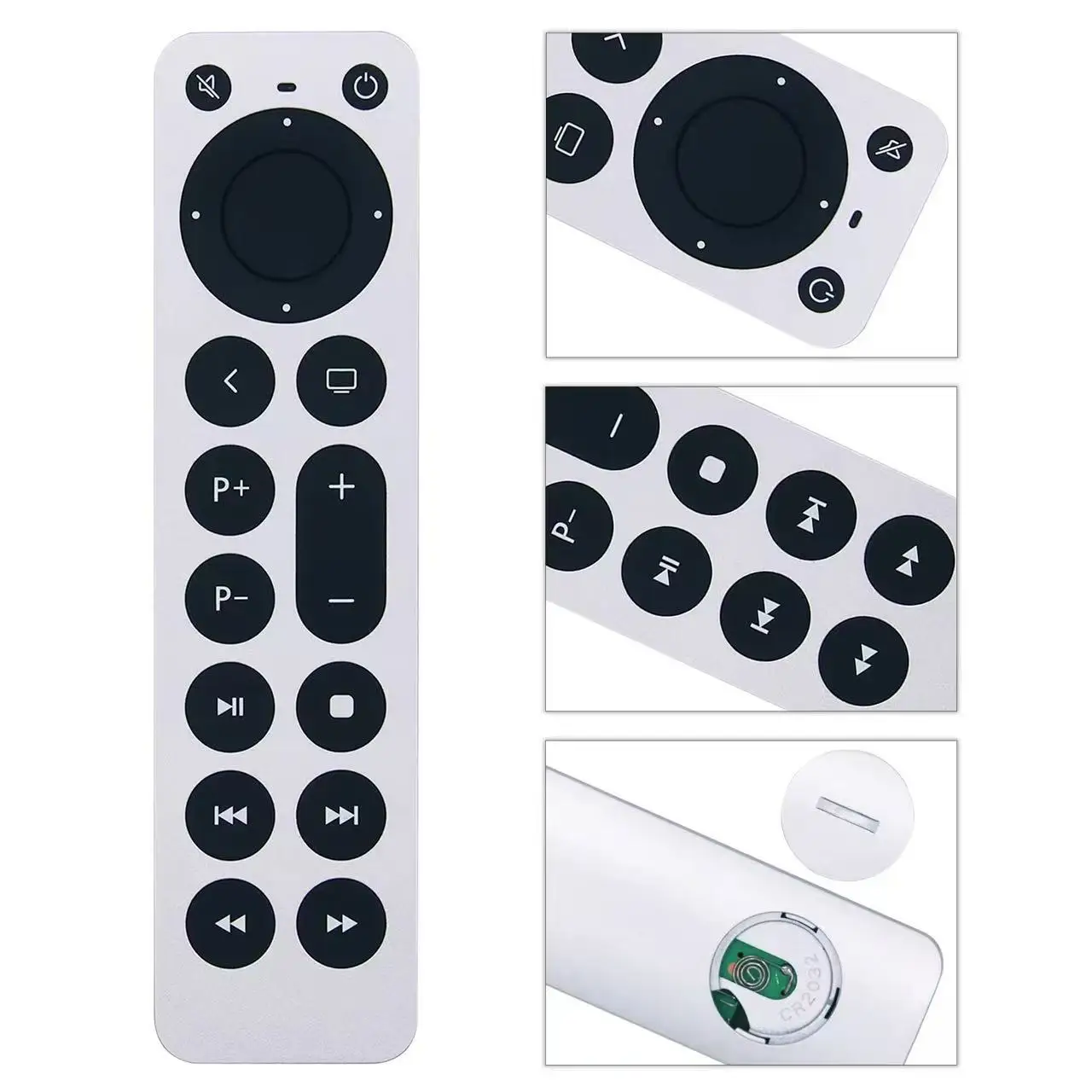 Compatible with Apple TV remotes A2169 A184 A2540 2854 and universal all-in-one HD models A2843 A2737 A1842 A1625 A1427